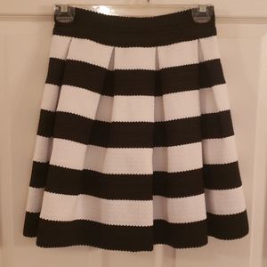 Express Pleated Black & White Skirt- Never Worn!